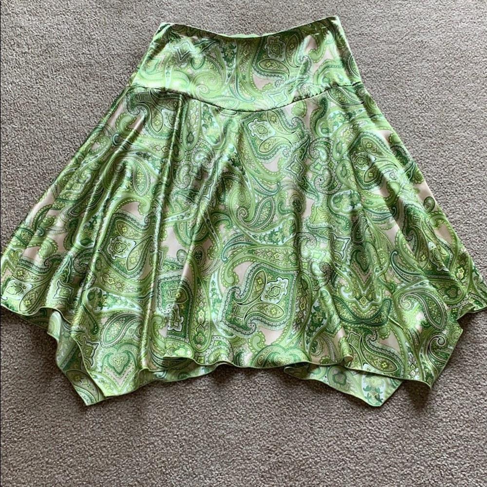 New Flared silk paisley skirt